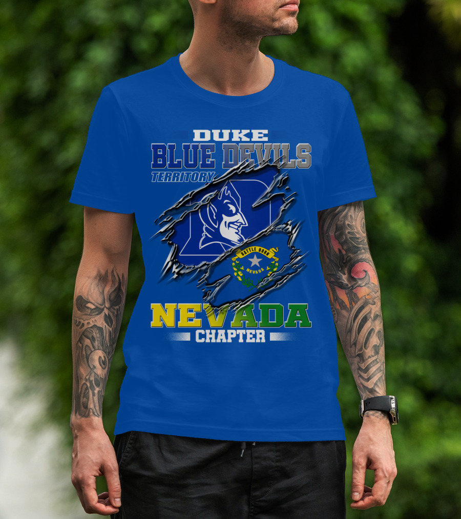 Duke Blue Devils Territory Nevada Chapter Battle Born Nevada T-Shirt
