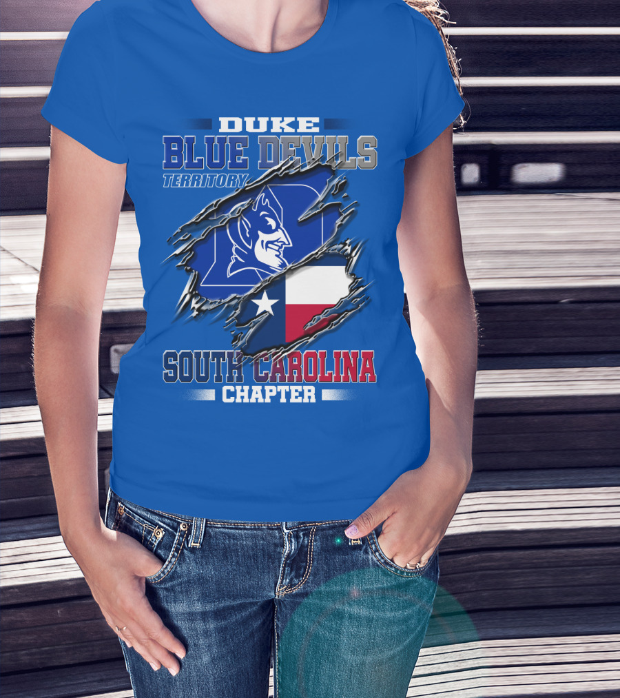 Duke Blue Devils Territory South Carolina Chapter Texas Flag T-Shirt