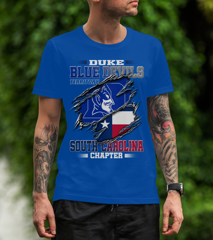 Duke Blue Devils Territory South Carolina Chapter Texas Flag T-Shirt