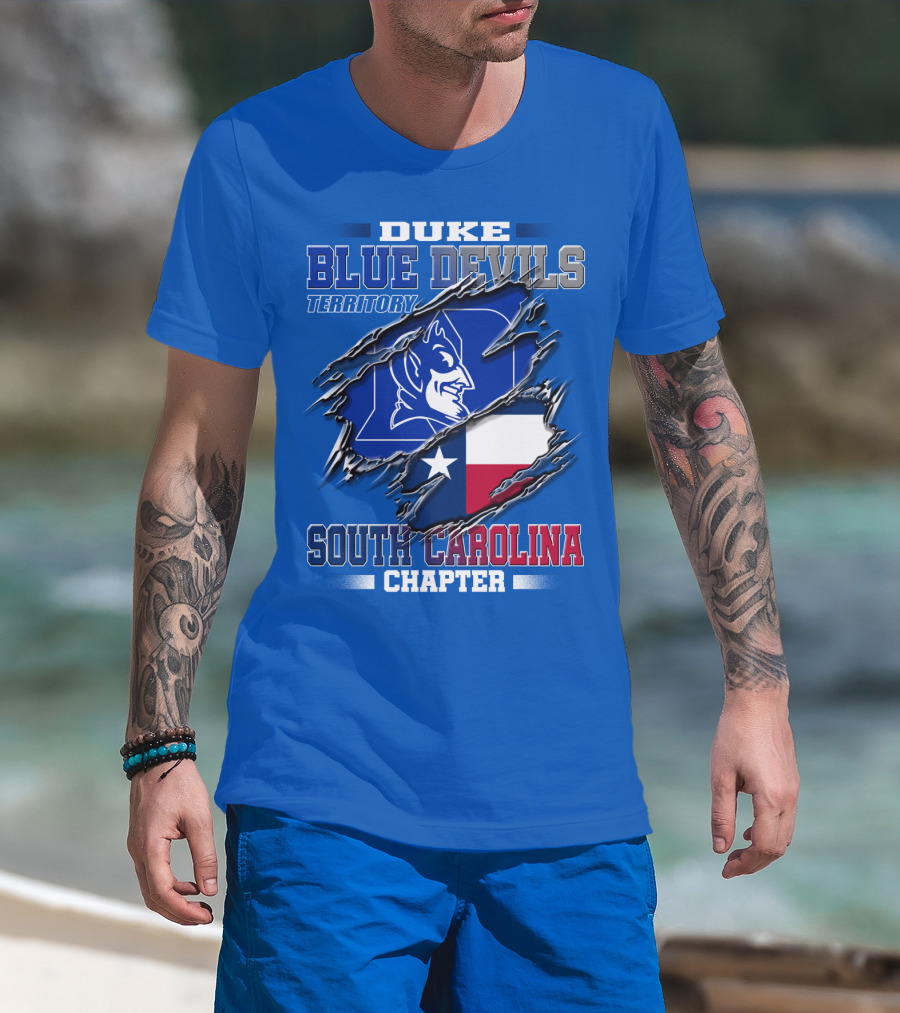 Duke Blue Devils Territory South Carolina Chapter Texas Flag T-Shirt