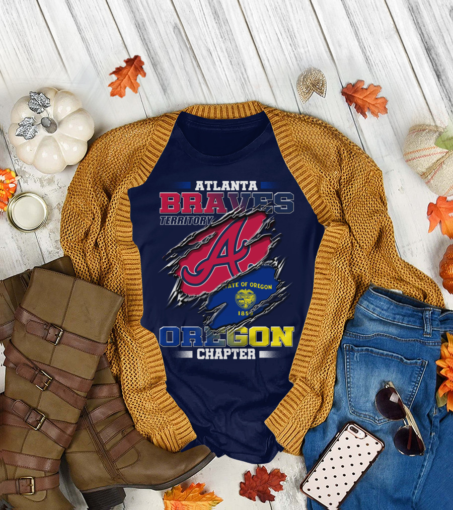 Atlanta Braves Territory Oregon Chapter State of Oregon 1859 T-Shirt