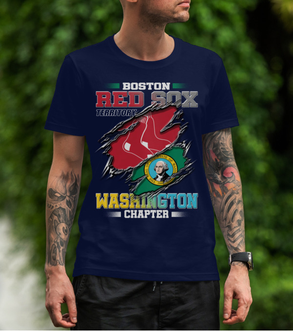 BOSTON RED SOX TERRITORY WASHINGTON CHAPTER SEAL OF THE STATE OF WASHINGTON T-Shirt