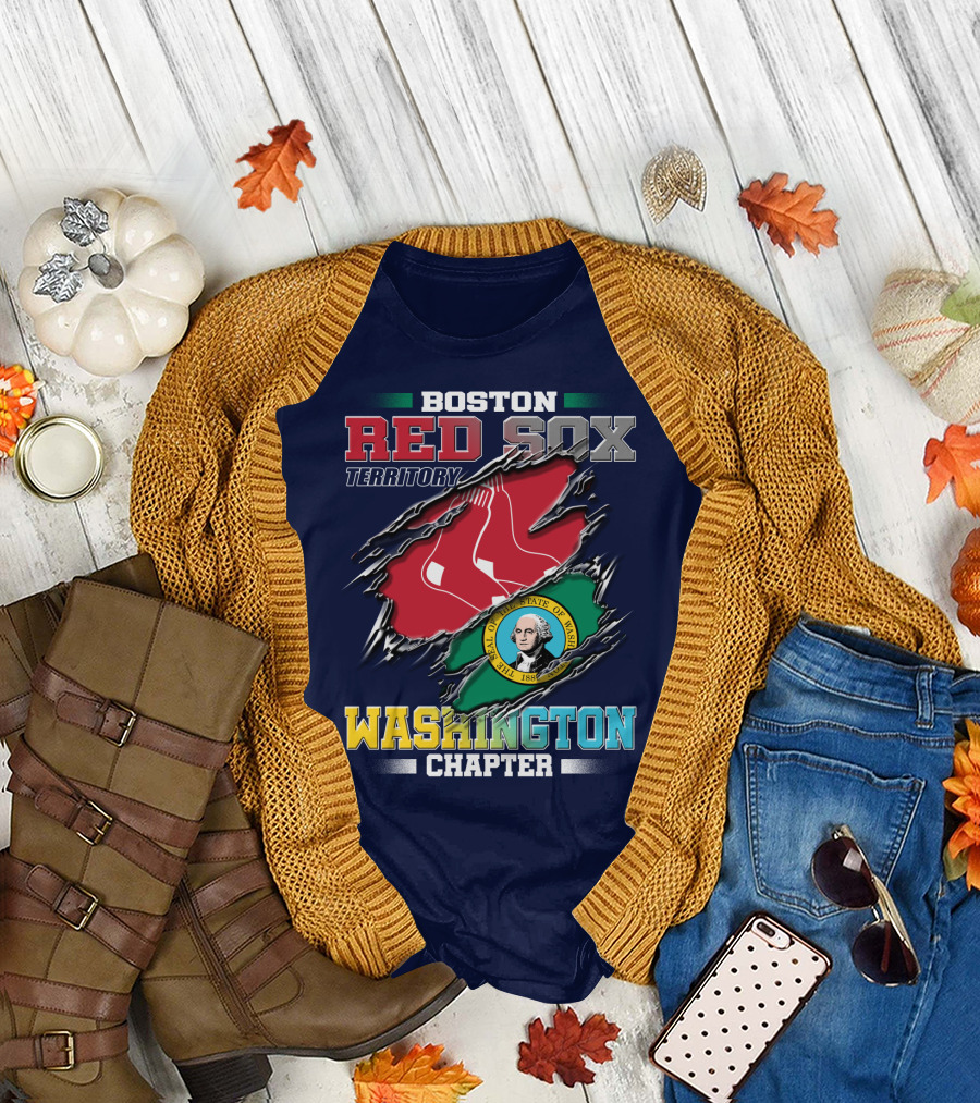 BOSTON RED SOX TERRITORY WASHINGTON CHAPTER SEAL OF THE STATE OF WASHINGTON T-Shirt