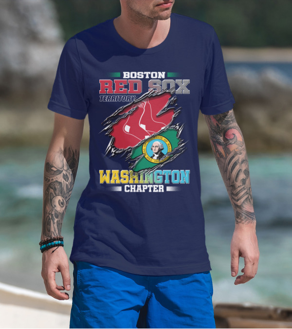 BOSTON RED SOX TERRITORY WASHINGTON CHAPTER SEAL OF THE STATE OF WASHINGTON T-Shirt