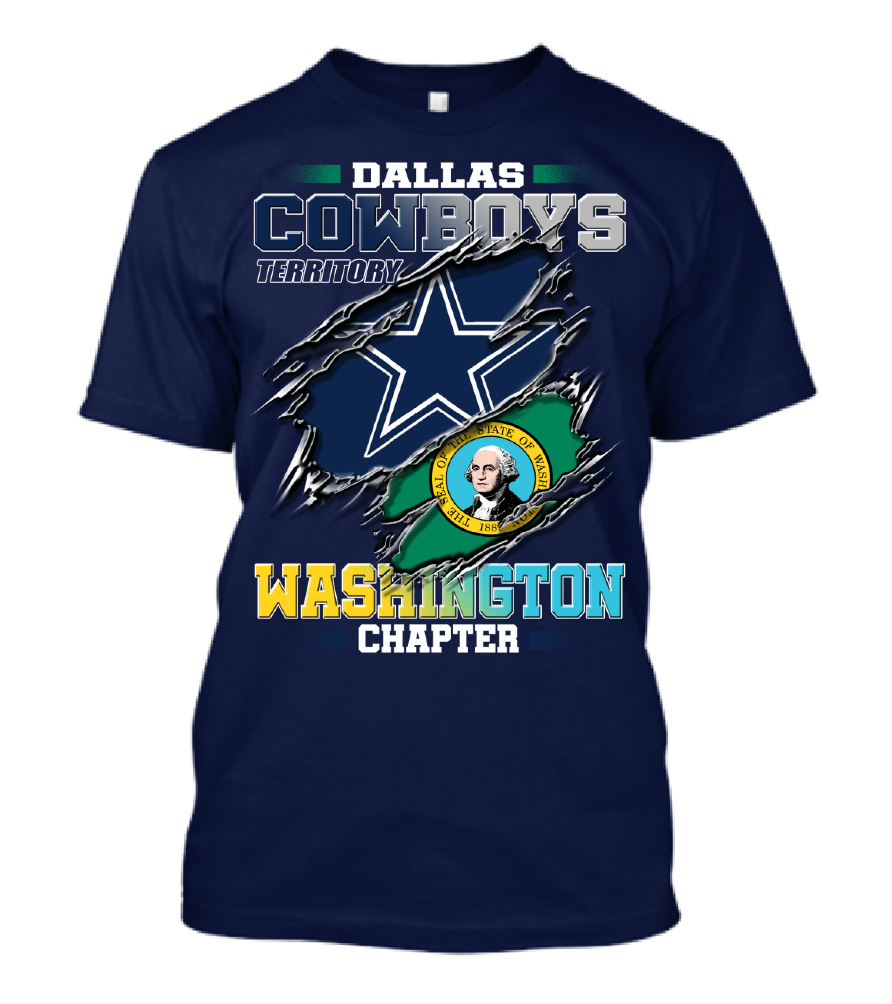 Dallas Cowboys Territory Washington Chapter Seal Of The State Of Washington T-Shirt