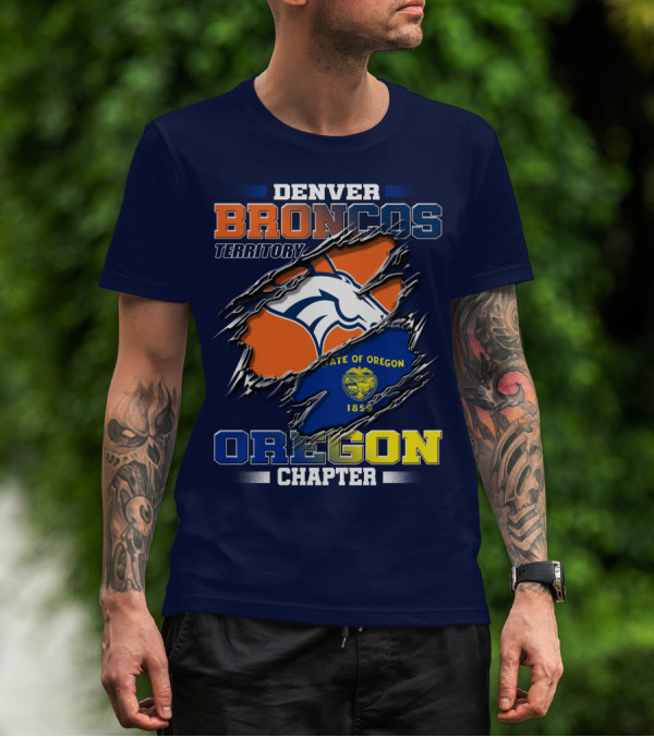Denver Broncos Territory Oregon Chapter State Of Oregon 1859 T-Shirt