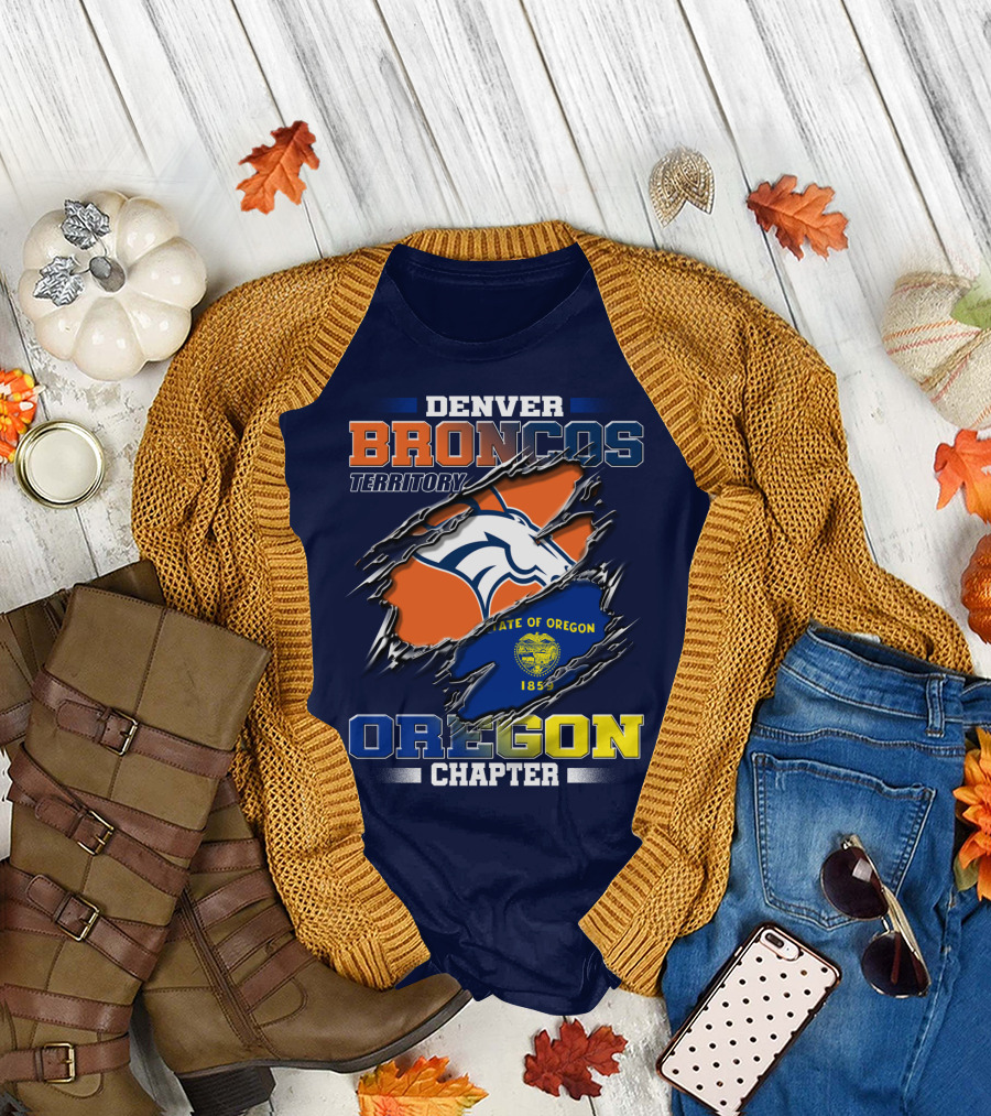 Denver Broncos Territory Oregon Chapter State of Oregon 1859 T-Shirt