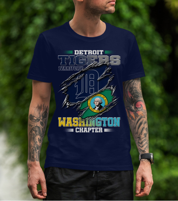 Detroit Tigers Territory Washington Chapter State Seal T-Shirt