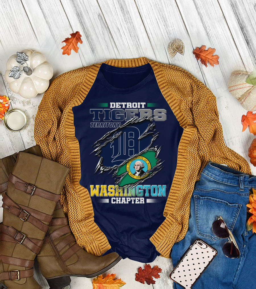Detroit Tigers Territory Washington Chapter State Seal T-Shirt