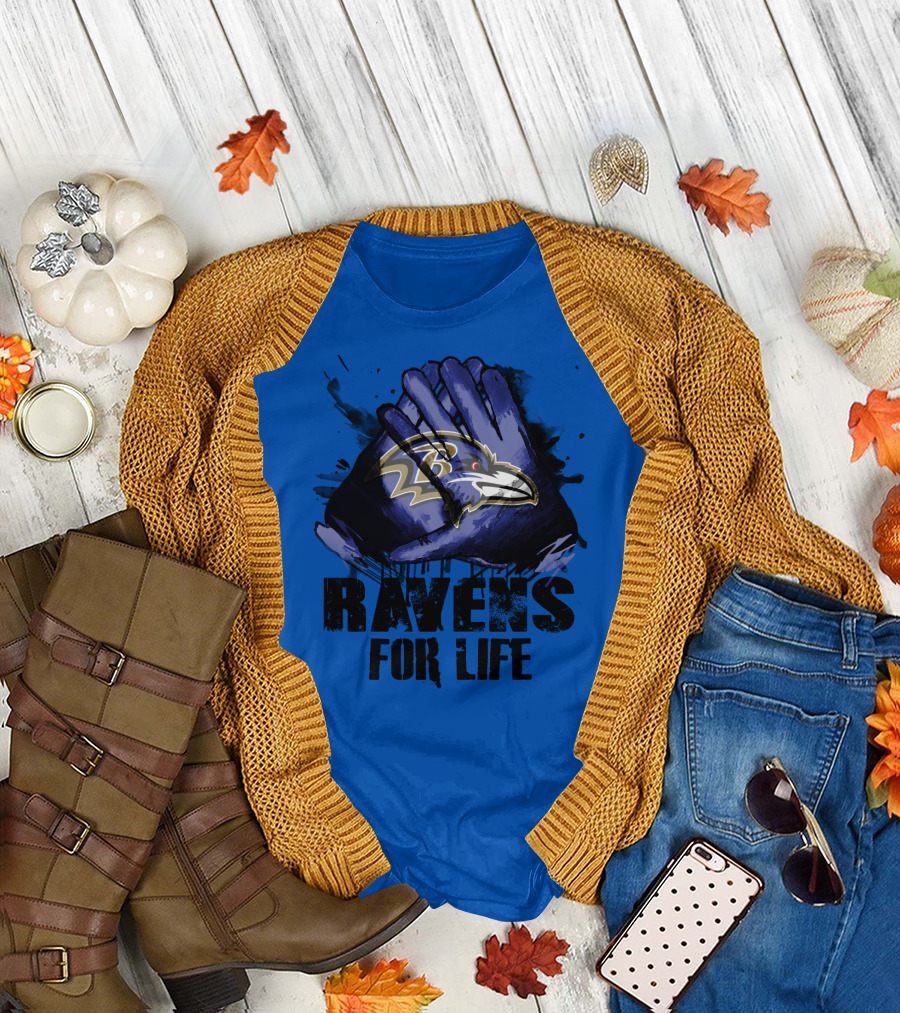Baltimore Ravens For Life Fan Gear T-Shirt