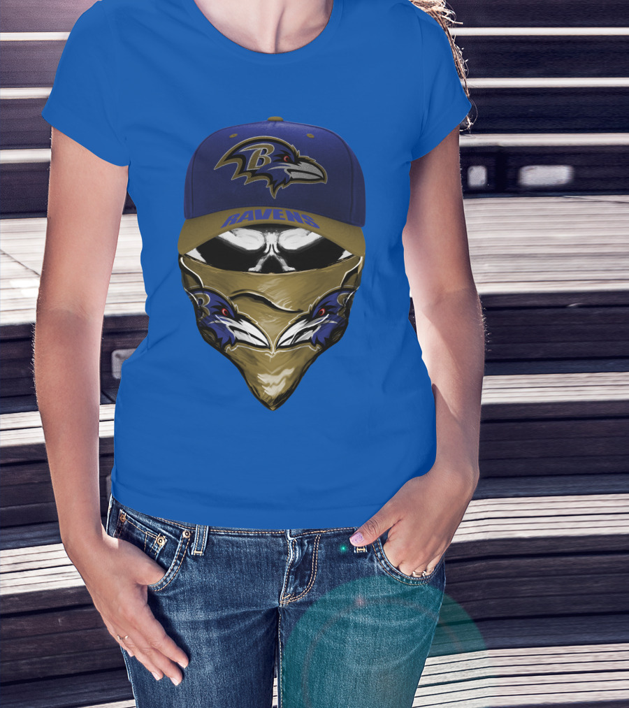 Baltimore Ravens Ravens Bandana And Logo Hat Combo T-Shirt