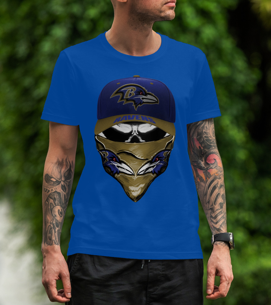 Baltimore Ravens Ravens Bandana And Logo Hat Combo T-Shirt