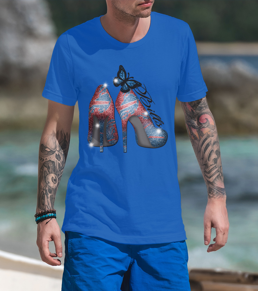 Buffalo Bills High Heels With Butterfly T-Shirt