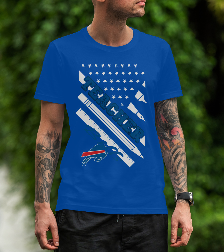 Usa Flag Teacher Buffalo Bills T-Shirt