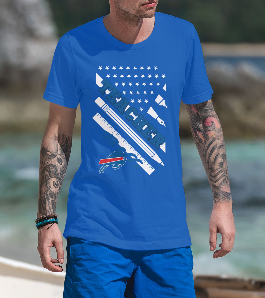Usa Flag Teacher Buffalo Bills T-Shirt