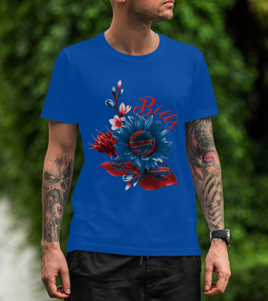 Buffalo Bills Floral Football T-Shirt