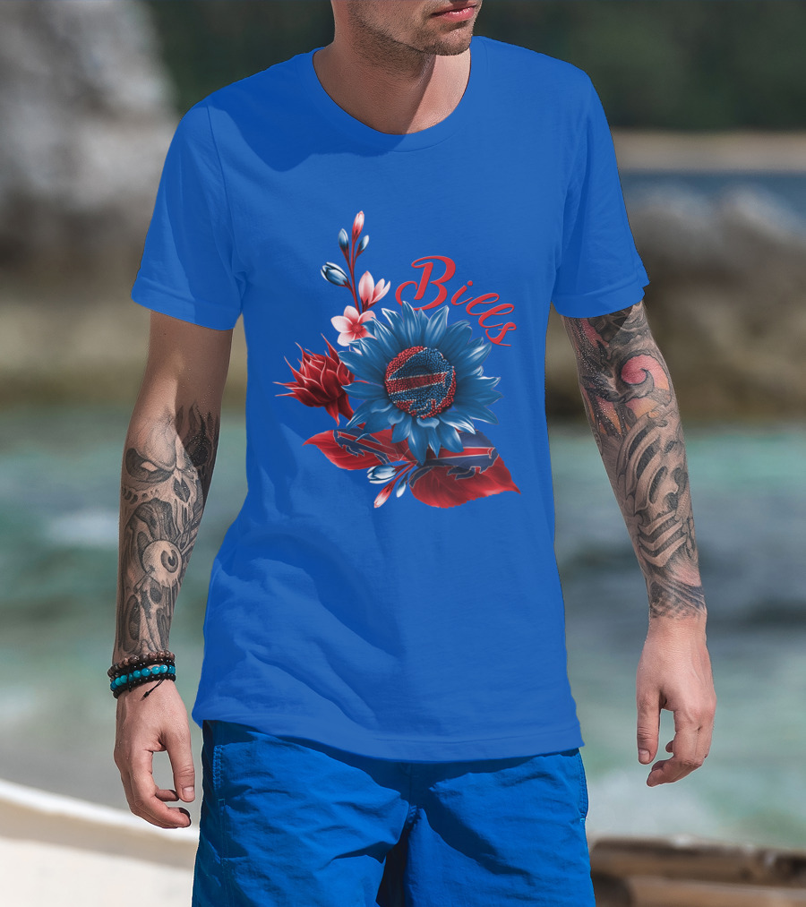 Buffalo Bills Floral Football T-Shirt