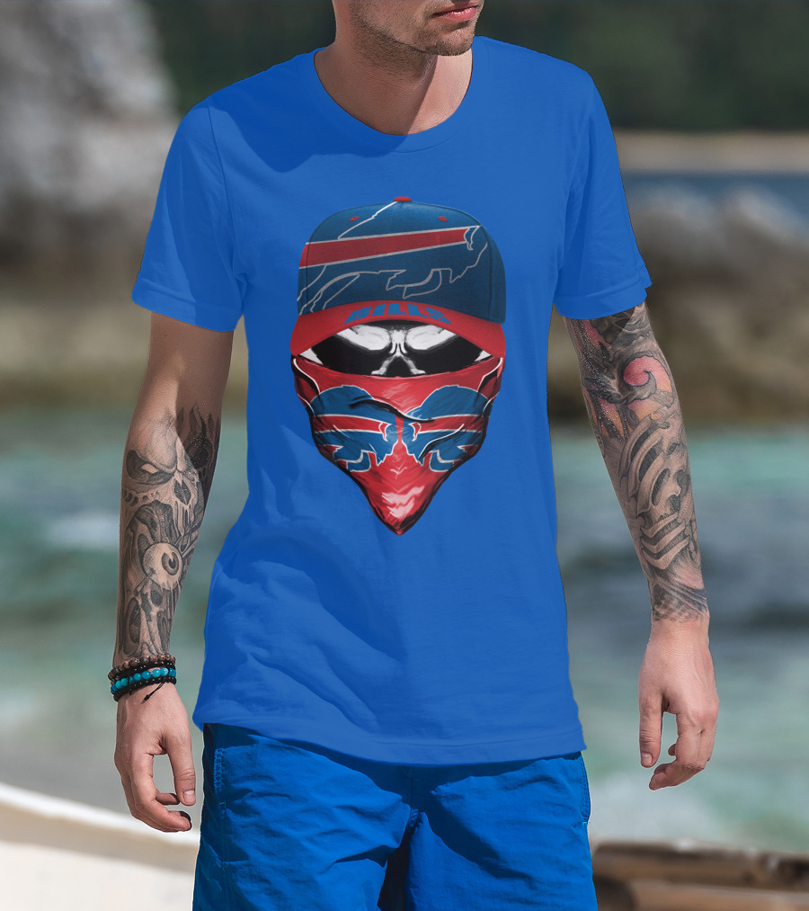 Buffalo Bills Nfl Logo Hat And Bandana Face T-Shirt