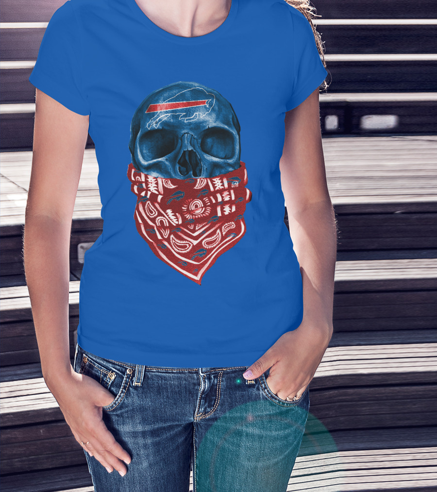Buffalo Bills Skull With Bandana T-Shirt