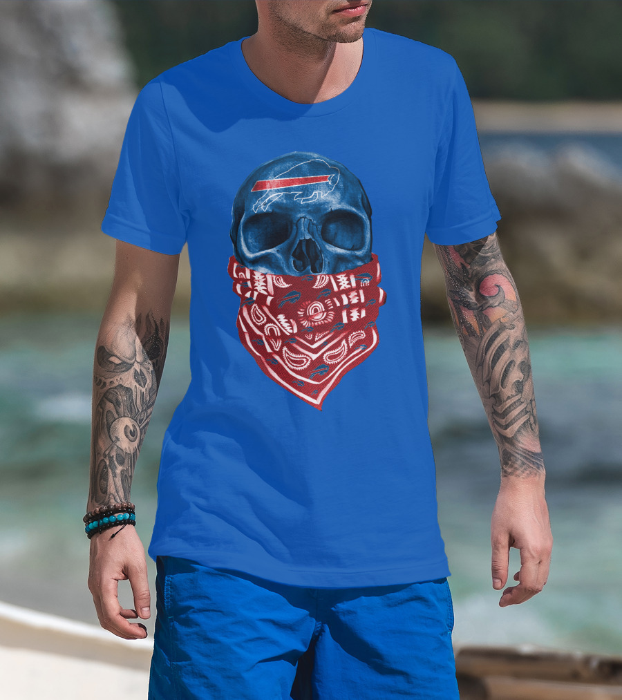 Buffalo Bills Skull With Bandana T-Shirt