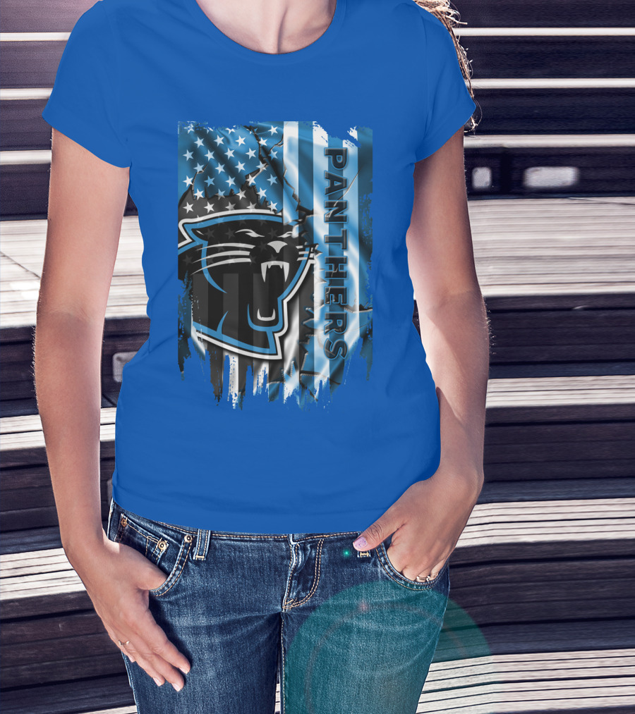 Panthers American Flag Stars And Stripes T-Shirt