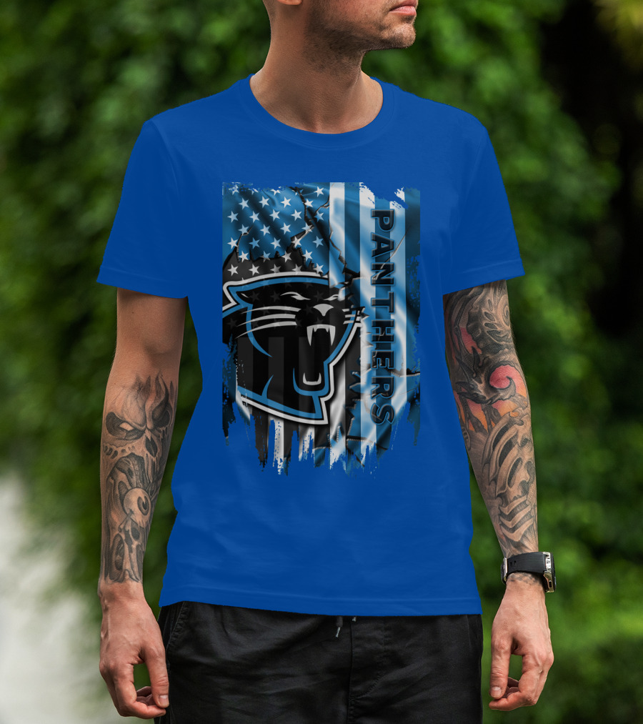 Panthers American Flag Stars And Stripes T-Shirt