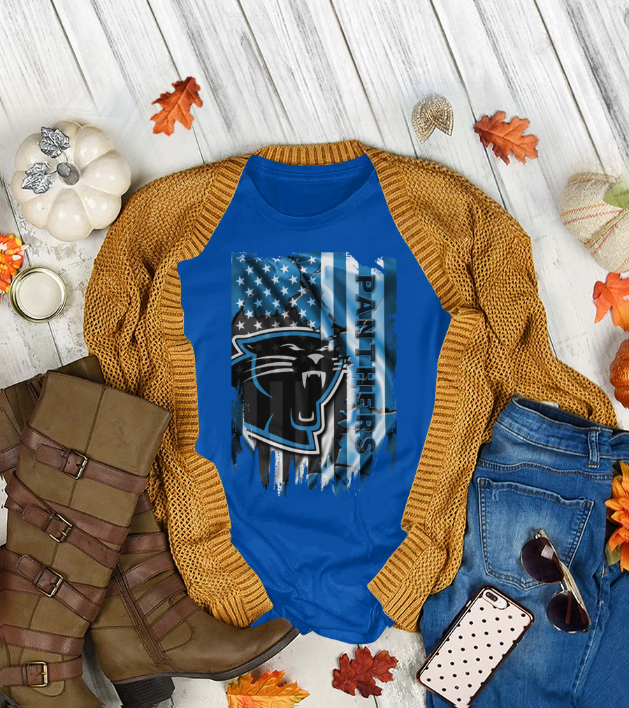 Panthers American Flag Stars And Stripes T-Shirt