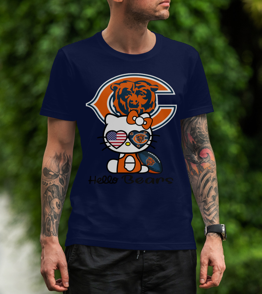 Hello Bears Chicago Bears Football Kitty T-Shirt