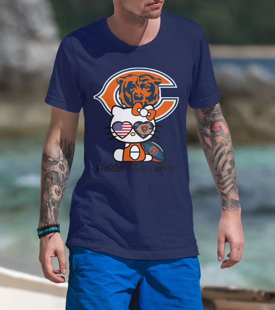 Hello Bears Chicago Bears Football Kitty T-Shirt