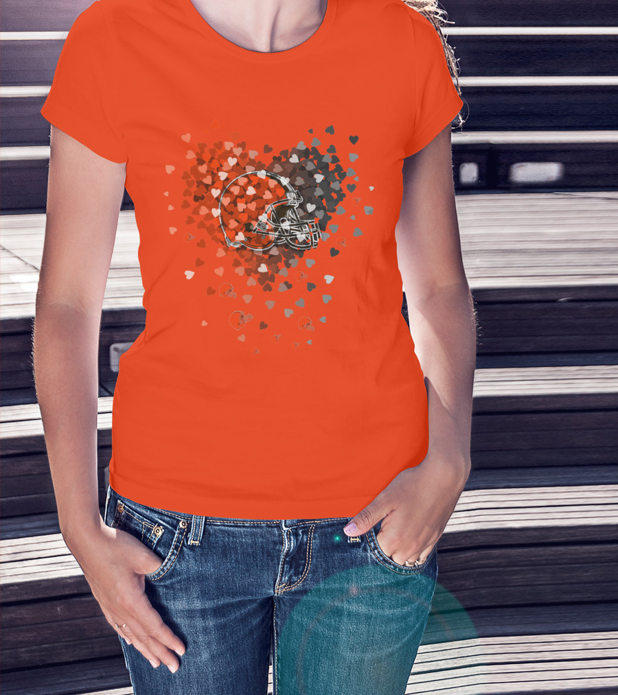 Cleveland Browns Helmet Heart T-Shirt