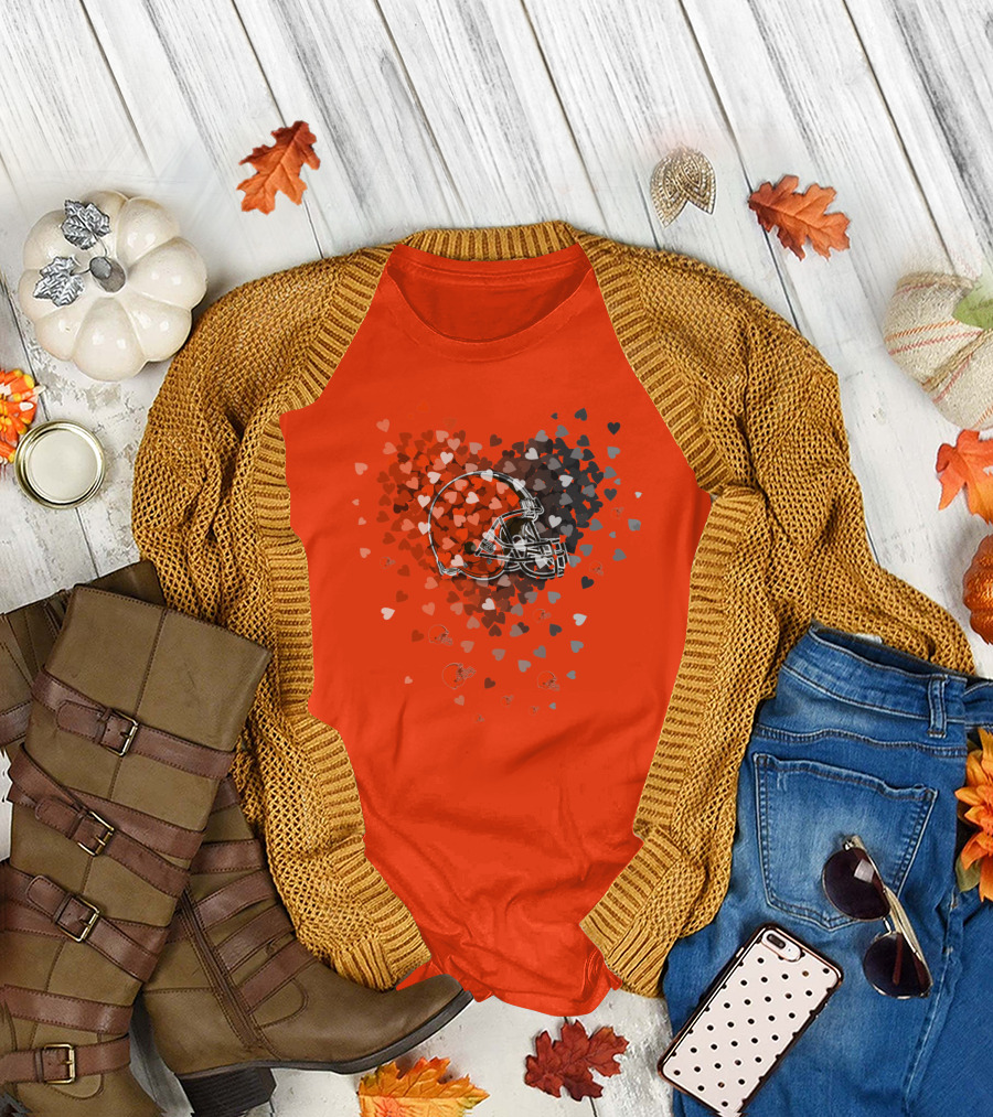 Cleveland Browns Helmet Heart T-Shirt