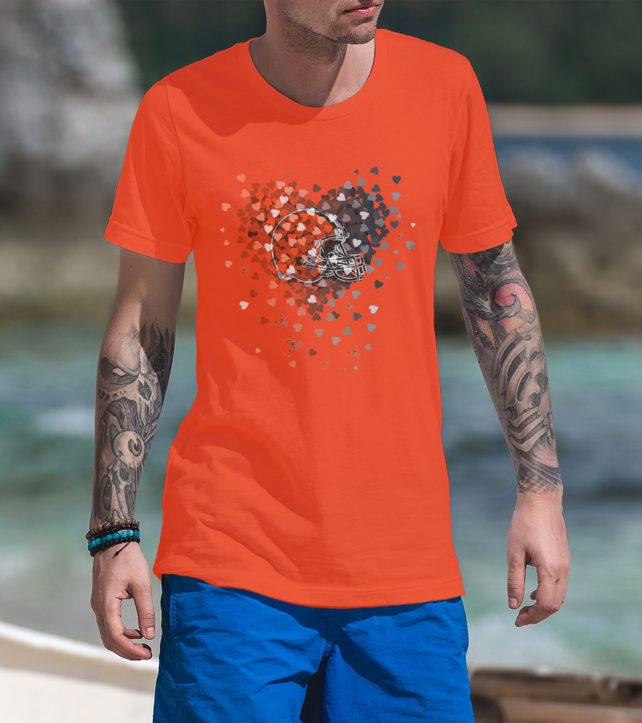 Cleveland Browns Helmet Heart T-Shirt