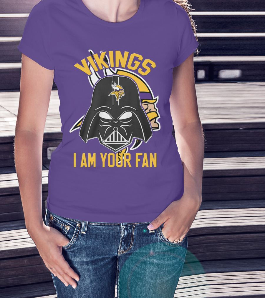 Vikings I Am Your Fan Minnesota Vikings Logo Darth Vader Helmet T-Shirt