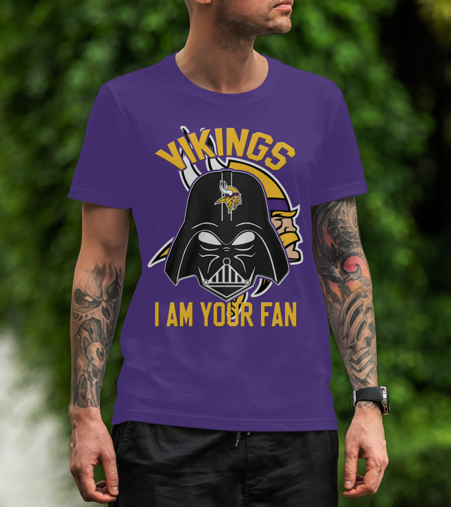Vikings I Am Your Fan Minnesota Vikings Logo Darth Vader Helmet T-Shirt