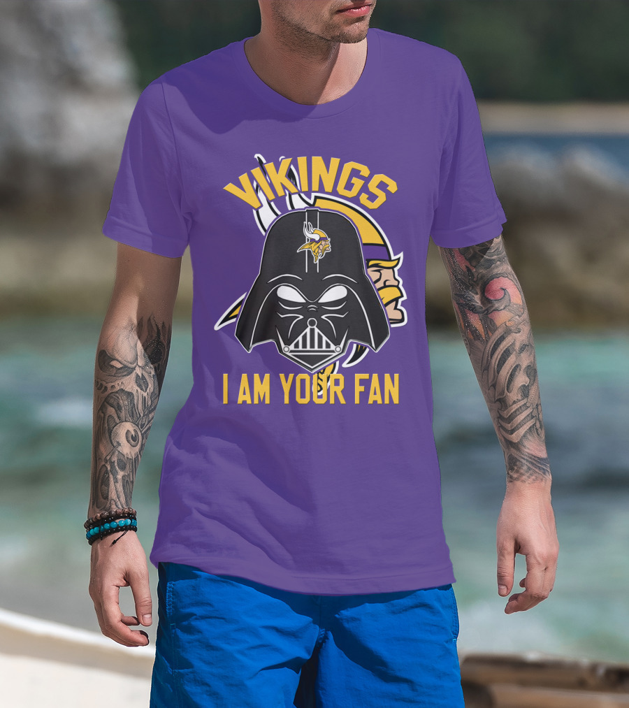 Vikings I Am Your Fan Minnesota Vikings Logo Darth Vader Helmet T-Shirt