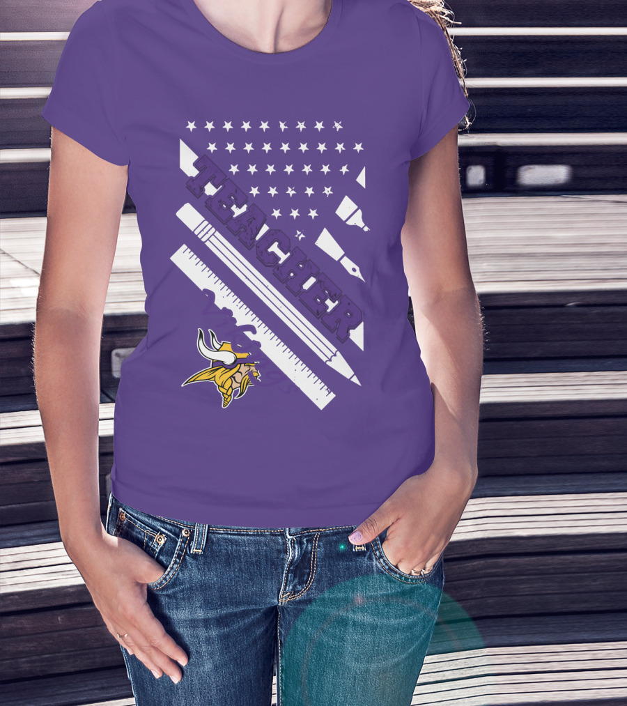 Minnesota Vikings Teacher Ruler Stars T-Shirt