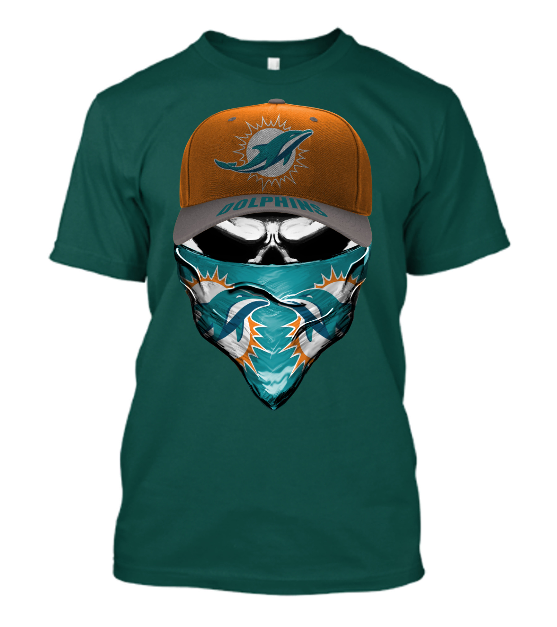 Dolphins Miami Dolphins Logo Mask And Cap T-Shirt