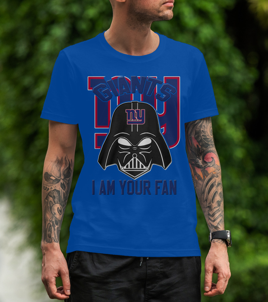 Giants Ny I Am Your Fan Darth Vader Helmet T-Shirt