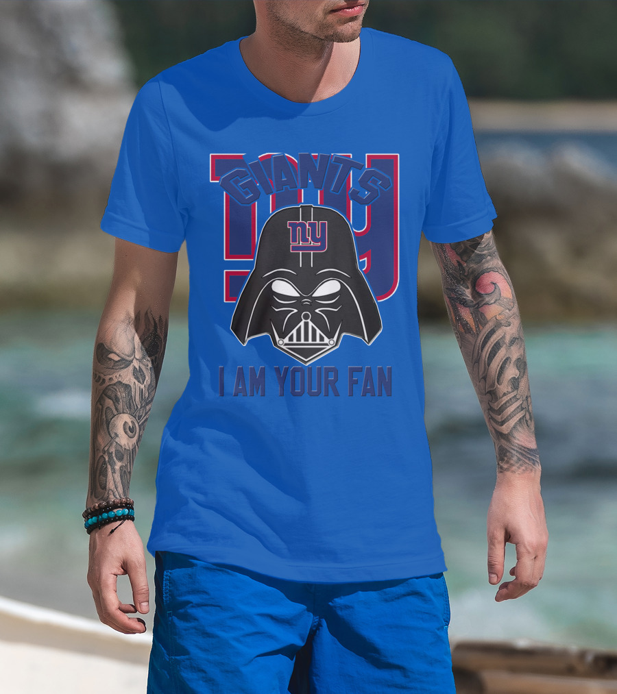 Giants Ny I Am Your Fan Darth Vader Helmet T-Shirt