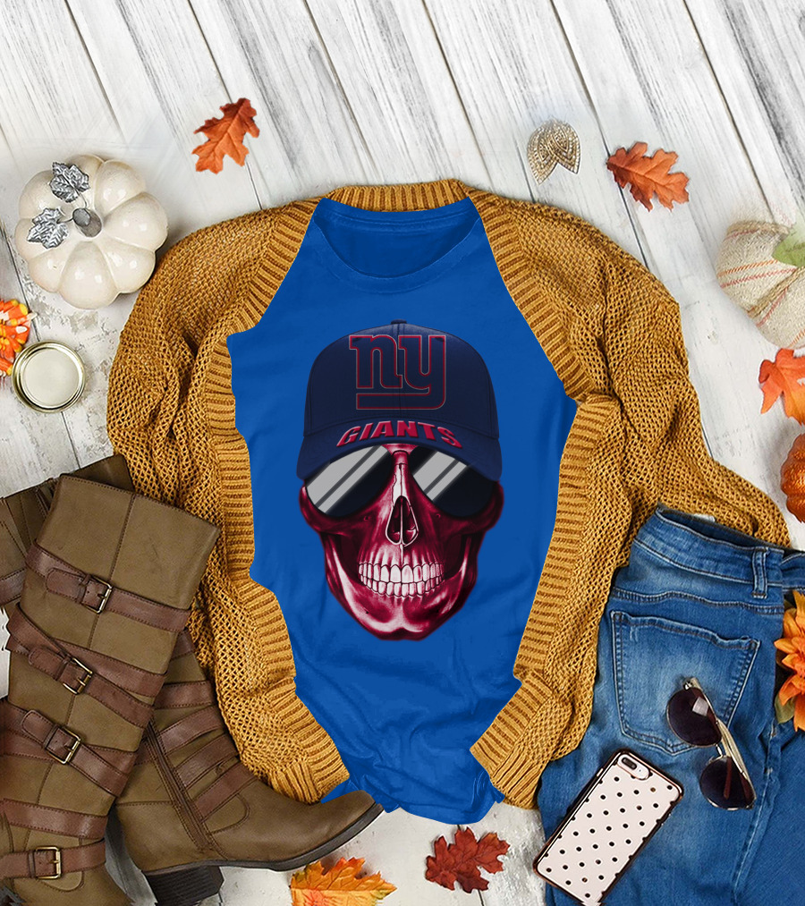 New York Giants Skull Cap T-Shirt