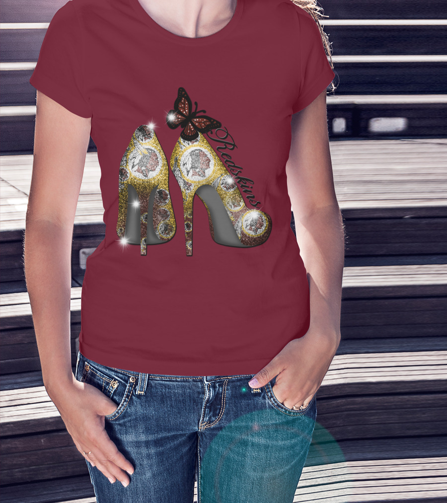 Redskins High Heels And Butterfly Sparkle T-Shirt