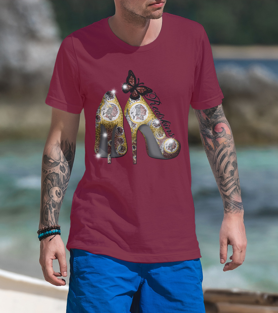 Redskins High Heels And Butterfly Sparkle T-Shirt
