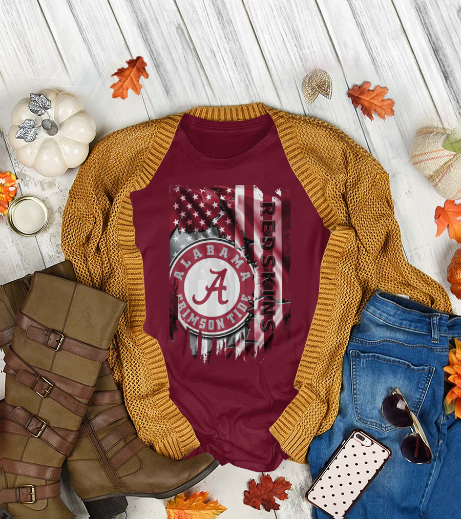 Alabama Crimson Tide Redskins Stars And Stripes T-Shirt