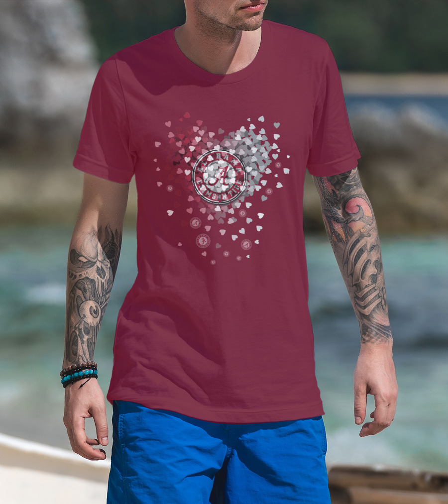 Alabama Crimson Tide Heart Logo Hope Filled Heiritage T-Shirt