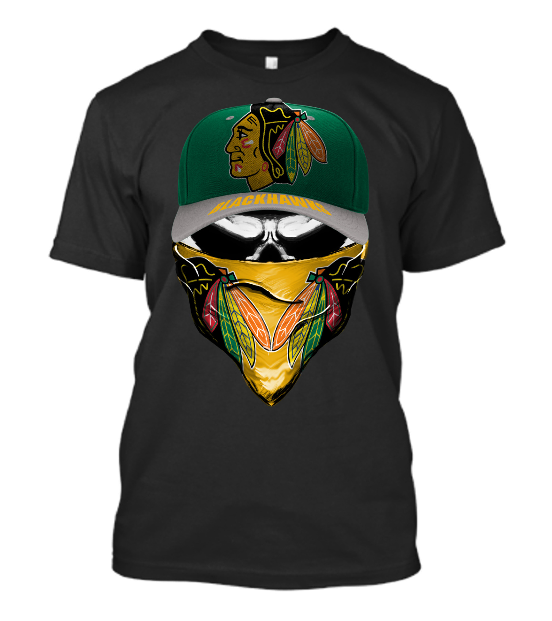 Chicago Blackhawks Logo Cap And Mask Combo T-Shirt