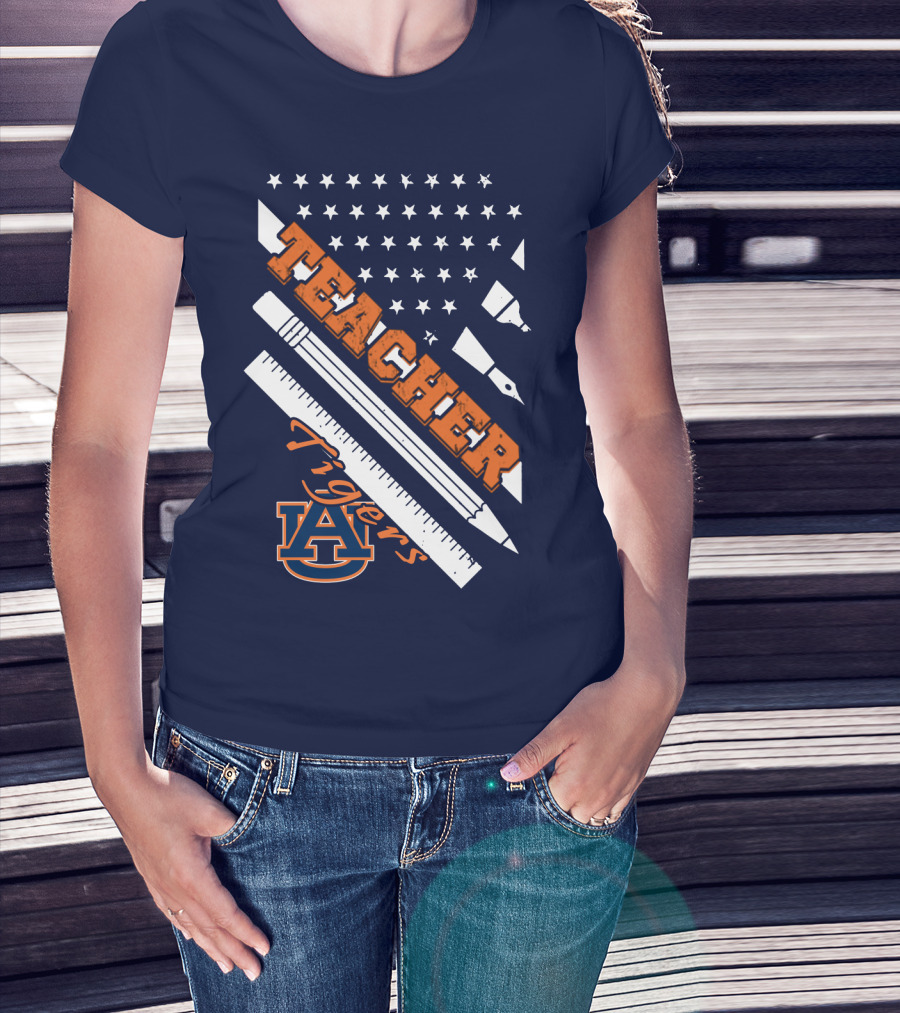 Auburn Teacher Tigers A Logo Pencil Ruler T-Shirt