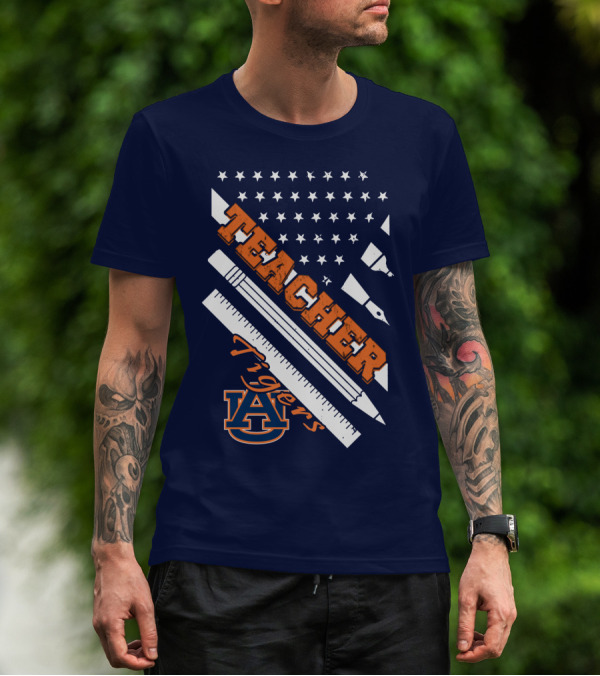 Auburn Teacher Tigers A Logo Pencil Ruler T-Shirt