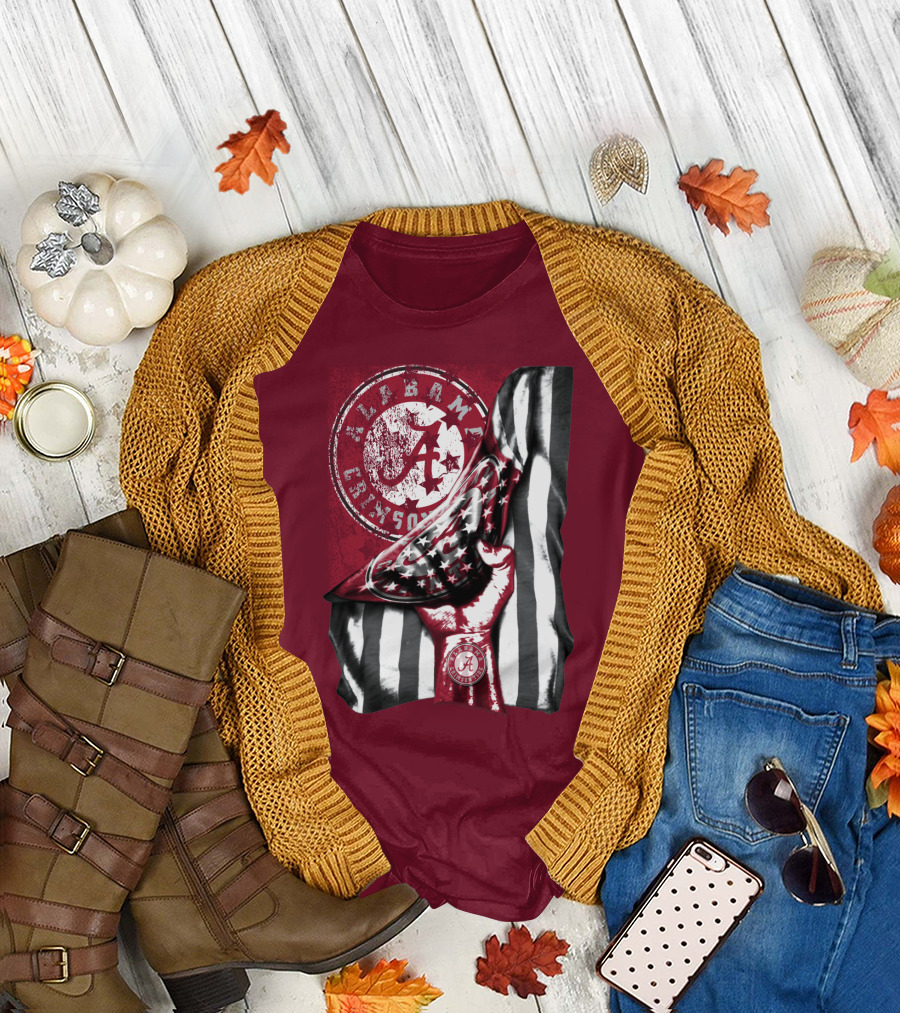 Alabama Crimson Tide Held High With Flag And Seal T-Shirt