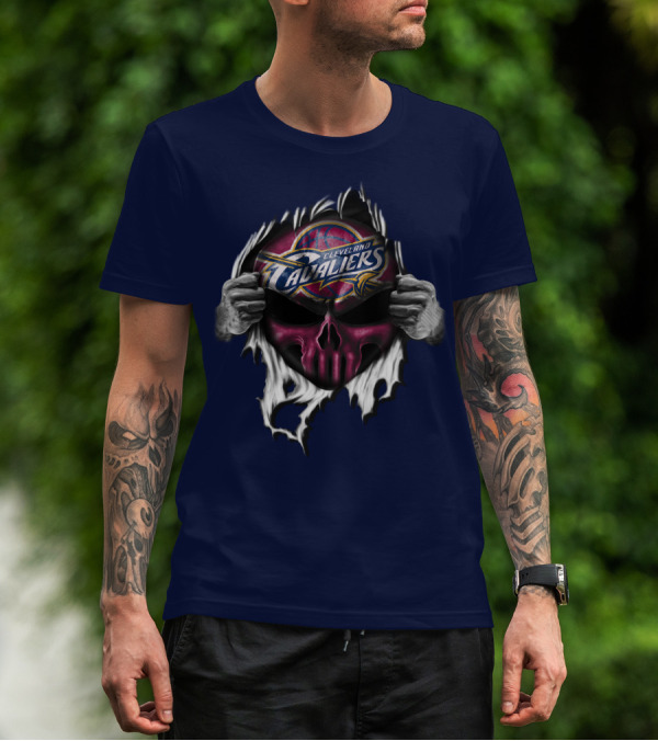 Cleveland Cavaliers Skull Logo Tear T-Shirt