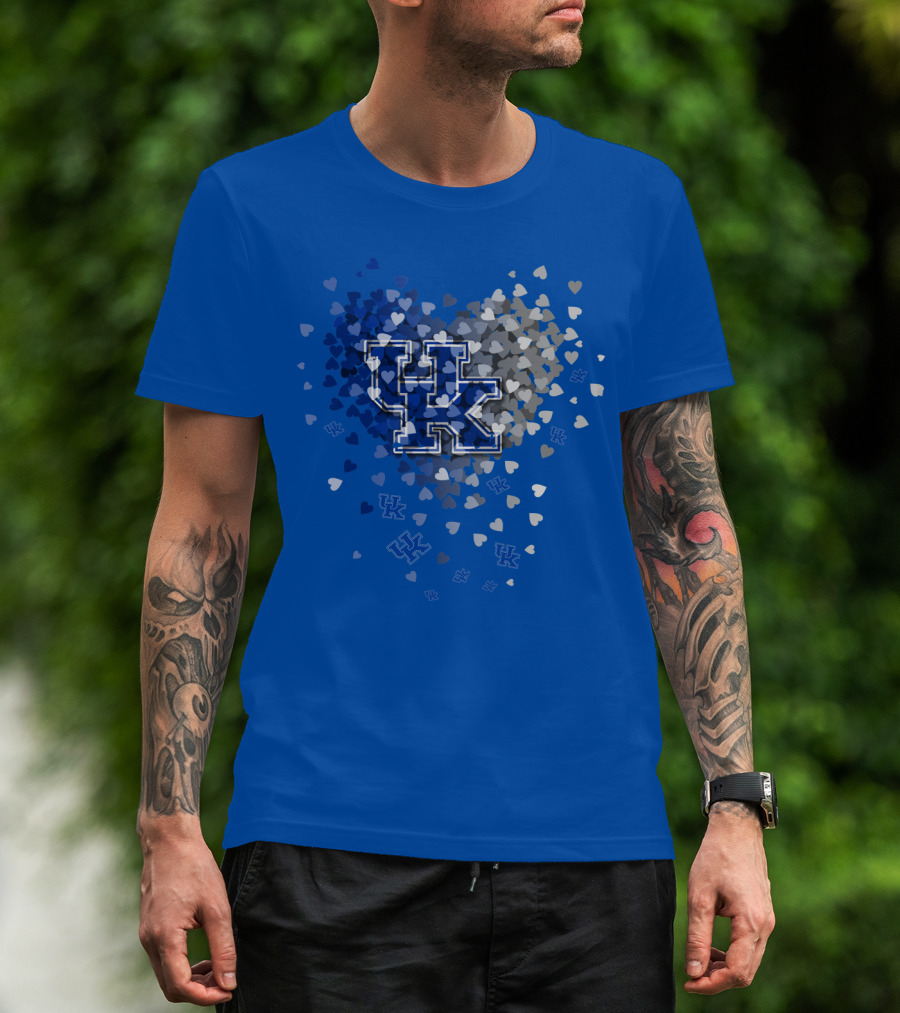 Kentucky Wildcats Uk Hearts Blue T-Shirt